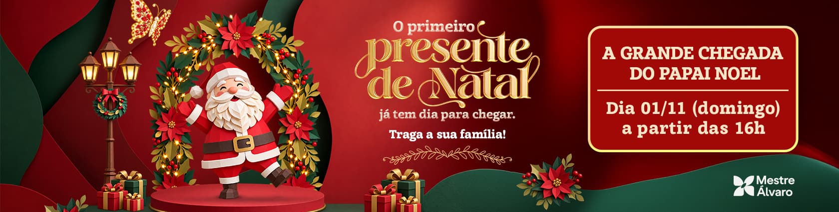 Imagem de banner da novidade Chegada do Papai Noel 01/11/2026